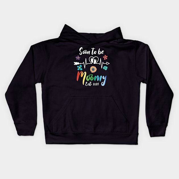 Soon To Be Mommy Est 2021 mom Kids Hoodie by Gaming champion